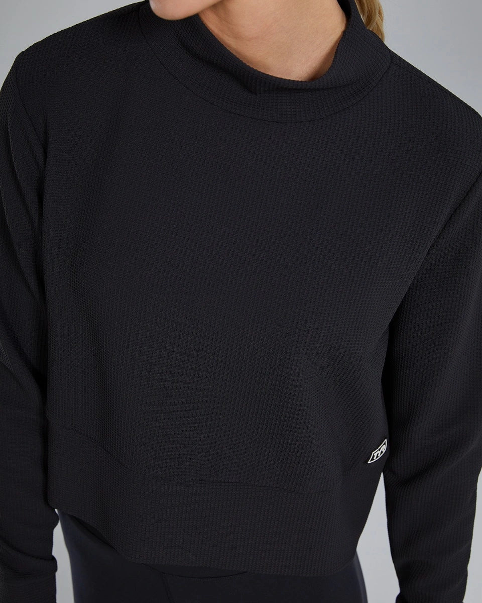 TYR Waffle Cropped Pullover Peysa