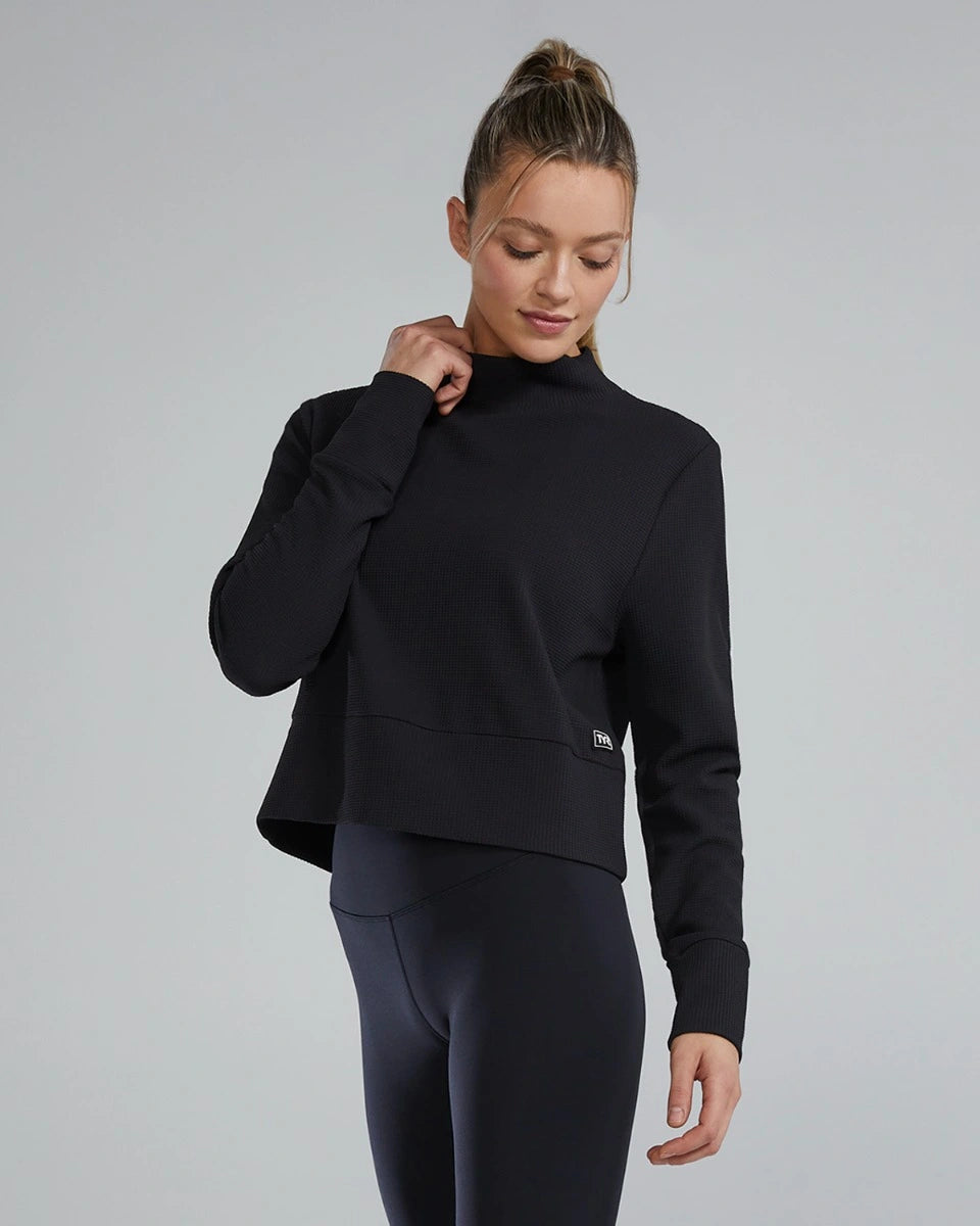 TYR Waffle Cropped Pullover Peysa