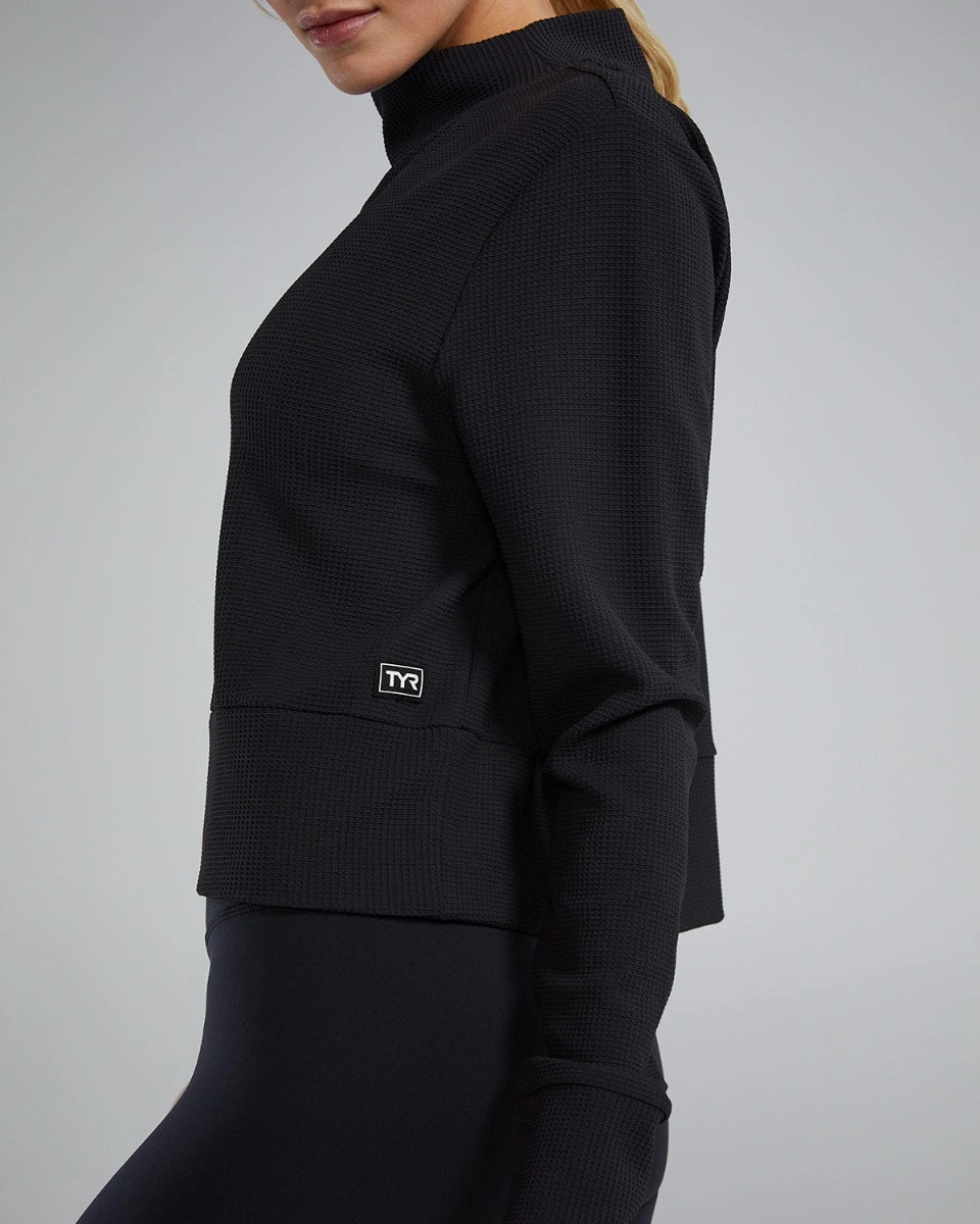 TYR Waffle Cropped Pullover Peysa